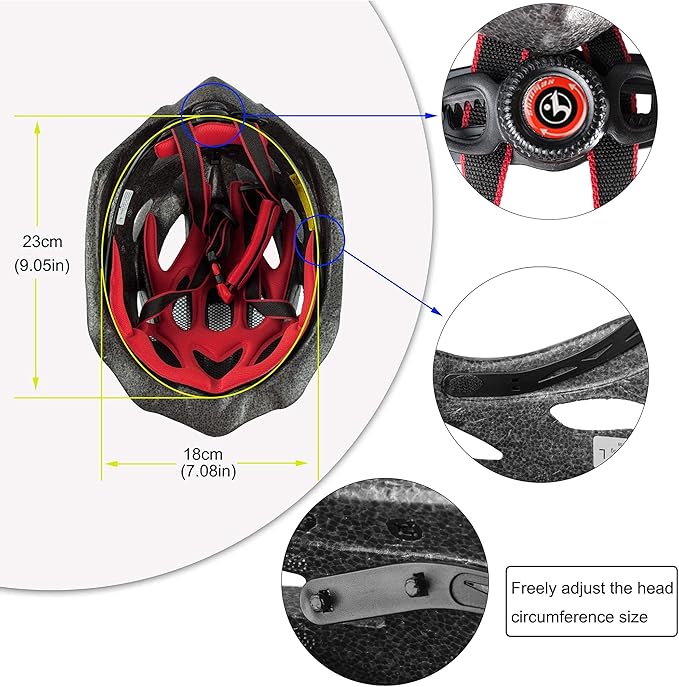 Basecamp Bike Helmet for Women Men with LED Safety Light Removable Sun Visor Lightweight Bicycle Helmet Adjustable Breathable Mountain & Road Cycling Helmets for Adult