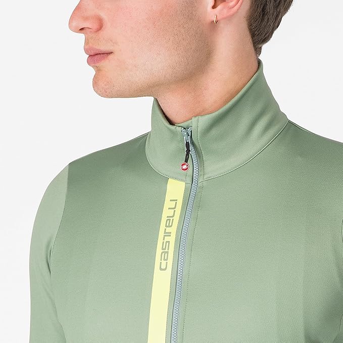 CASTELLI Men's Entrata Thermal Jersey, Long Sleeve Zip Up Fleece Insulated Base Layer for Winter Road Cycling I Gravel Biking
