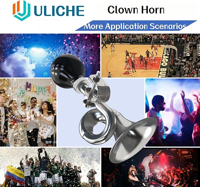 Kids Bike Horn, Metal Snail Bugle Funny Horn,Retro Air Clown Horn,Classic Vintage Metal Twist Loudspeaker Siren Hooter Snail Air Horn for Golf Cart Bicycles,Kids & Adults Christmas Party Gift