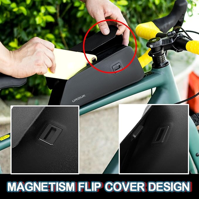 Bike Front Tube Bag Top Tube Bike Bag Tpu Waterproof Bicycle Top Tube Bag Magnetic Sealing 1l Bike Pouch for Mountain Road Bike