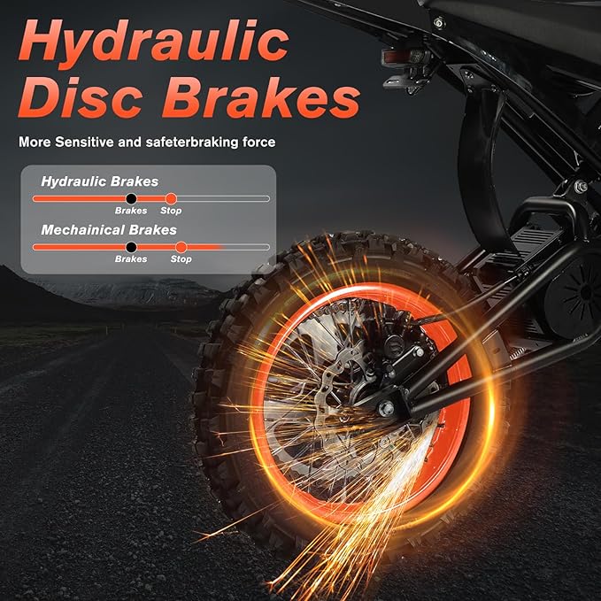 Electric Dirt Bike 3000W for Adults/Teens, 220Nm High-Torque Brushless Motor, 45° Slope Climbing, 38 MPH Off-Road Motorcycle with 48V 21Ah Removable Battery & Hydraulic Brakes