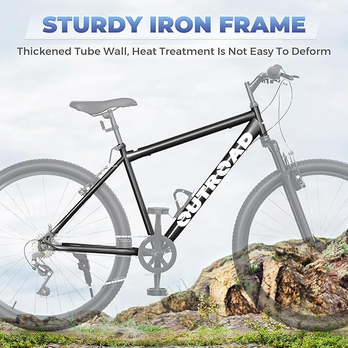 26 inch Mountain Bike 7/21 Speeds Lightweight Cycling Bicycles, Dual Disc/V Brake,Bicycle for Men and Women, Adult Bike, Road Bike