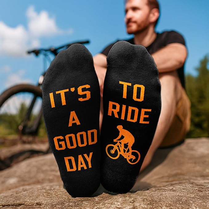 Cycling Socks - Gifts for Cyclists, Mountain Bike Accessories, Bike Socks and Funny Biker Gifts for Men