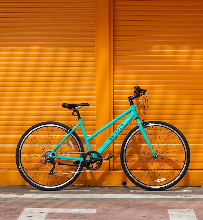 AVASTA Populus 700C Road Bike for Women with Kickstand, 15 17 Inch Lightweight Step Through Aluminum Alloy Frame, 7-Speed Drivetrain, Multiple Colors