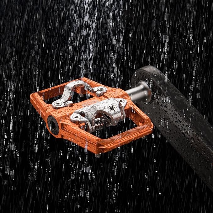 CXWXC Mountain Bike Pedals Compatible with Shimano SPD Cleats - Dual Sided Plat & Clip Pedal, 9/16” Bicycle Platform and Clipless Pedals for Road, MTB, and Hybrid Bikes
