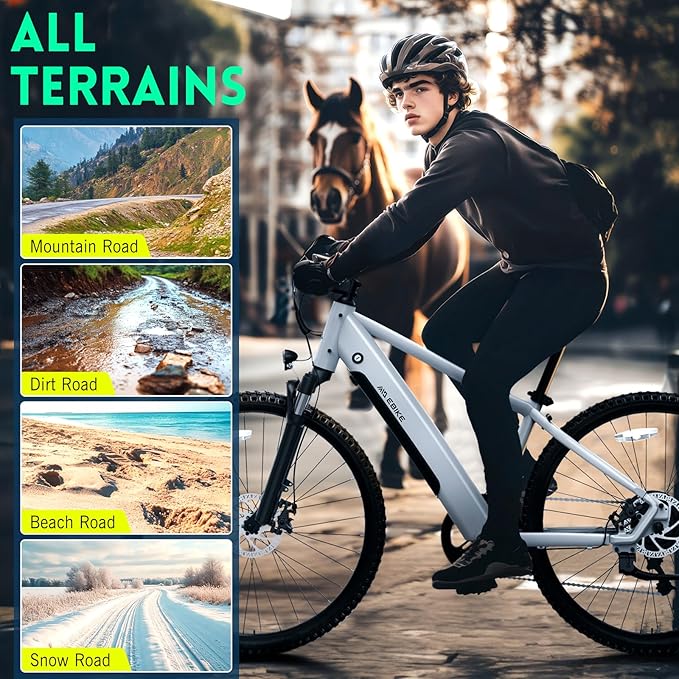 TST Electric Bike for Adults, 750 Peak Motor Ebike with 36V/7.8Ah Battery, up to 40 Miles Range 25 MPH Electric Bicycle, 7 Speed, 26" E Bike for Commute