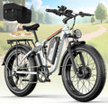 6000W Max Speed 45MPH Dual Motor Electric Bike for Adults,60V 1200Wh Removable Battery with 24" Fat Tire Up to 100 Miles Range with Full Suspension All Terrain Ebike for Men Women PU364