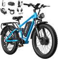 Apex 50 Electric Bike Dual Motor for Adults (CA Immediate-De'livery) 52V 25AH/48V 25AH, 26" Fat Tires Full Suspension 35MPH/100Mile, Hydraulic Brake