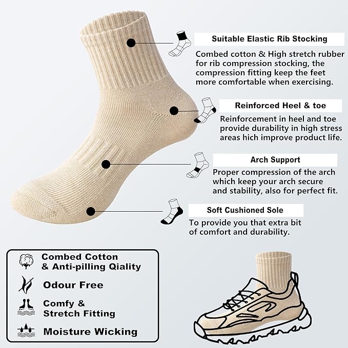 MAGIARTE Womens Mini Crew Ankle Socks Athletic Casual Cotton Socks for Women
