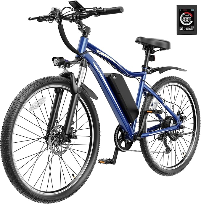 Electric Bikes for Adults, 26"/27.5" E Bikes for Adults with 1200W Peak Motor, 28 MPH, 50+ Miles Range Electric Bicycle, E Mountain Bike with 480WH Removable Battery, UL Certified