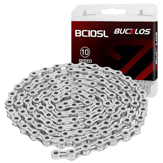 BUCKLOS 6/7/8/9/10/11/12 Speed Bike Chain, High Performance Lightweight Bicycle Chains for Road Bike/Mountain Bike/Ebike,Compatible with Shimano, SRAM, Campagnolo Silver/Gold