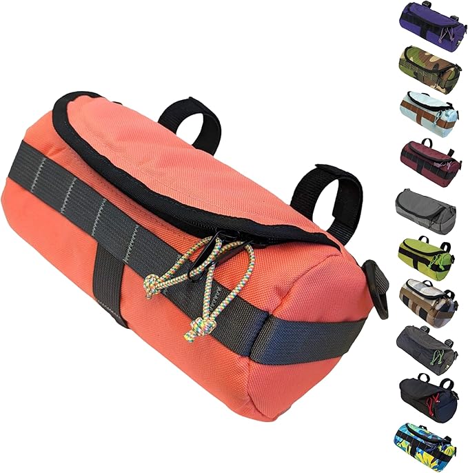 Handlebar Bag (Bikeday Cake) | 2 Liter Capacity | Spacious Bike Bag w/ 2 Extra Long Buckle Straps & 1 Hook-and-Loop Strap | Water Resistant Front Basket | Bike Accessories | Made in USA