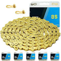 6/7/8/9/10/11/12 Speed Bike Chain – High-Strength, Durable & Smooth-Shifting for Road/Mountain Bikes (Gold-6/7/8-Speed)