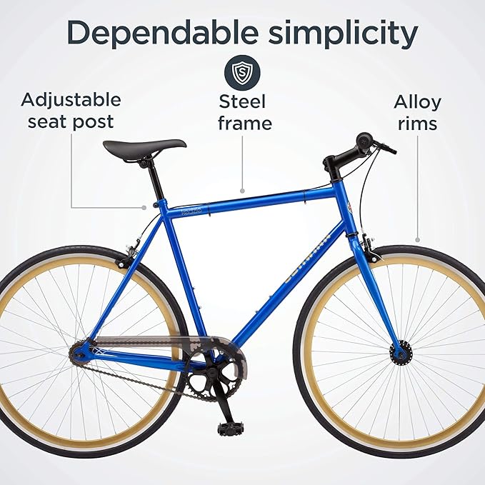Schwinn Kedzie Single-Speed Fixie Road Bike, Lightweight Frame for City Riding