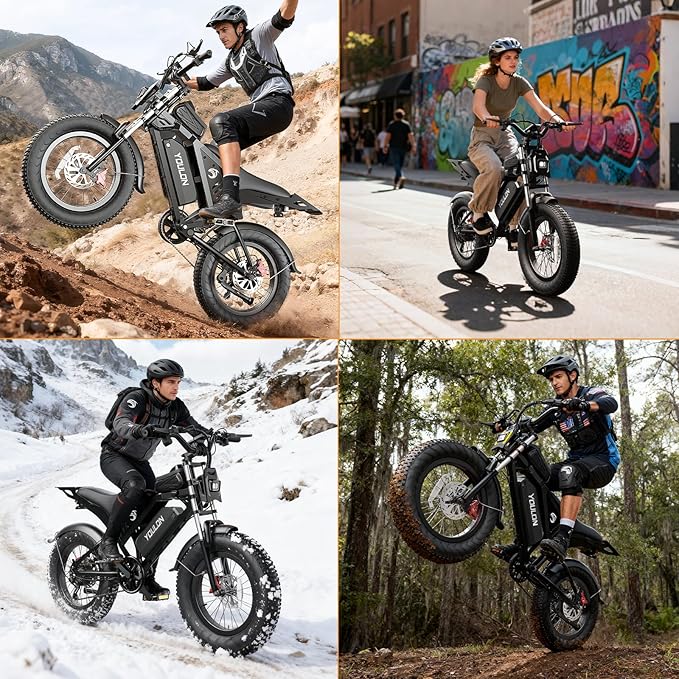Ebikes for Adults, 1500/2000W Peak Motor with 30/38MPH, 15/20/18/23Ah Long Range Teens Electric Bike with Dual Hydraulic Brakes, 20" Fat Tire All-Terrain for Commuting Dirt E-Bicycles