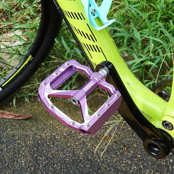 corki Extra Large Mountain Bike Pedals Flat, Aluminum Alloy MTB Pedals, Wide Platform Pedals 9/16"(Black Red Purple Green)