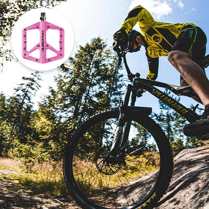 Mountain Bike Pedals - Durable Nylon DU Bearing Platform Pedals for MTB and BMX