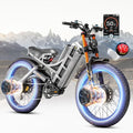 eAhora 2025 Latest Romeo Pro 3/2/Pro 5600W/50Mph 4000W/46Mph Dual Motor Electric Bike for Adults, 60V/80Ah 52V/70Ah 250+Miles Long Range Ebike 26''*4.0 Fat Tire Full Suspension Off-Road Ebike, UL2849