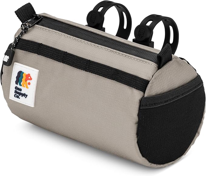 Handlebar Bike Bag – Water-Resistant Hard Shell with Quick-Access Zipper, Side Mesh Pockets, and Spacious Storage – Ideal for Cycling, Commuting, and Adventure Rides (Smoke Gray)