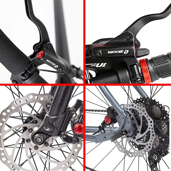 Zoom eBike Hydraulic Brake Upgrade Kit – 2/3 PIN Male Waterproof Power-Off Sensor Connector, Pre-Bled Brake Levers & Calipers with 160mm Rotors