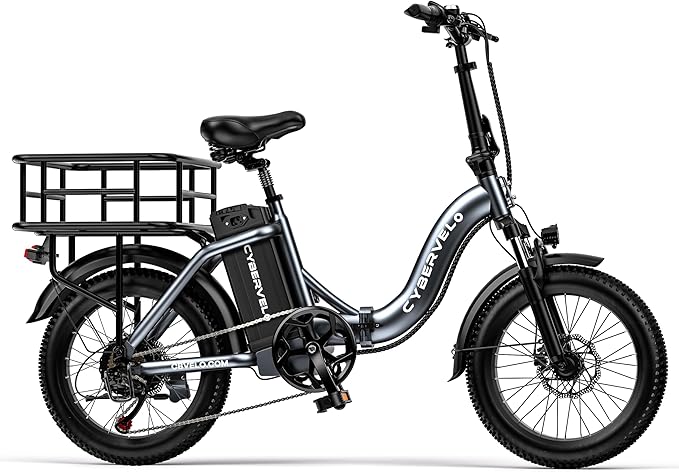 1000W Folding Electric Bike, 48V 20AH Large Removable Battery E Bike, 30+MPH, 80 Miles Max Range, 20" Fat Tire Electric Bike for Adults, Adult Electric Bicycles for Long