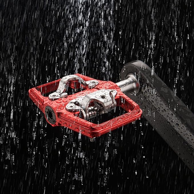 CXWXC Mountain Bike Pedals Compatible with Shimano SPD Cleats - Dual Sided Plat & Clip Pedal, 9/16” Bicycle Platform and Clipless Pedals for Road, MTB, and Hybrid Bikes