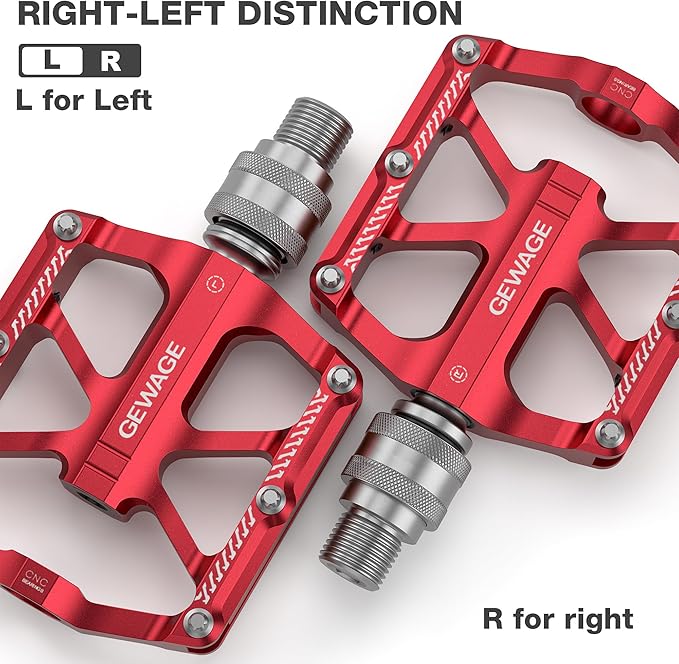 Bike Bicycle Pedals - 9/16” Quick Release Pedals Aluminum Flat Pedals - 3 Bearings Bicycle Pedals with Reflectors for Mountain Road BMX MTB Folding Bike