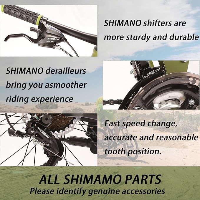 26" Folding Mountain Bike,21 Speed Full Suspension Foldable Bikes,Dual Disc Brakes Bicycle for Adults