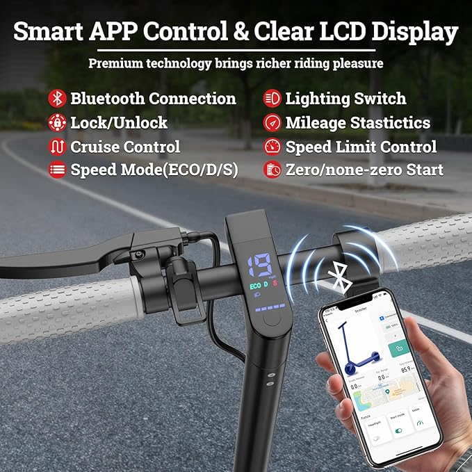 8.5" E Scooter for Adults 19/22 MPH 350/500W Motor 187.2/288.6/441WH Battery, Motorized Scooter Up to 22 Miles Range, Foldable Bearing 265 LBS/APP Control
