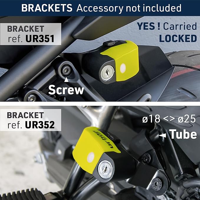 URBAN UR6 Hi-Tech Motorcycle Disc Lock with Smart Alarm | Best Value | 120dB, LED, Warning, A+ Sensitivity, Truly Waterproof, Long-Life CR2 Battery, Carried Locked, Bike Anti Theft Wheel Brake Locks