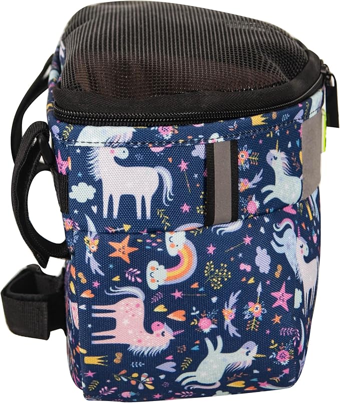 Kids Bike Basket,Durable Front Frame Bicycle & Scooter Basket Bag,Waterproof Fabric Bicycle Handlebar Bag for Boys, Girls, Toddlers with Zipper Mesh Lip (Unicorn)