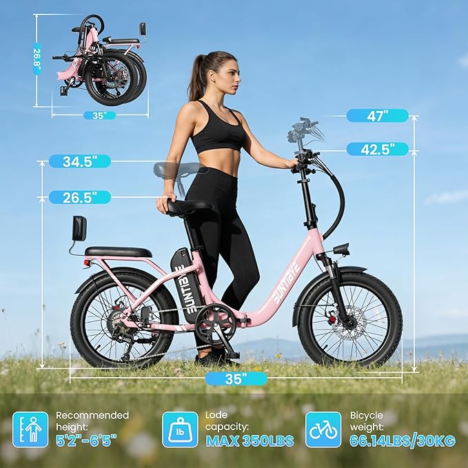Electric Bike for Adults and Teens, Ebike, Electric Bicycle Mountain Dirt Bike Fat Tire Electric Bike, Multi-Funtional Bike for Work, School, Commute, Off-Road