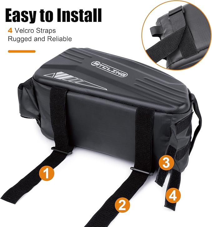 Bike Rack Bag-10L EVA Hard Shell Waterproof 3 in 1 Ebike Trunk Pannier Bag with Reflective Strip & Shoulder Strap for Commuter Travel Outdoor Cycling Accessories (Hard Shell with Rain Cover)