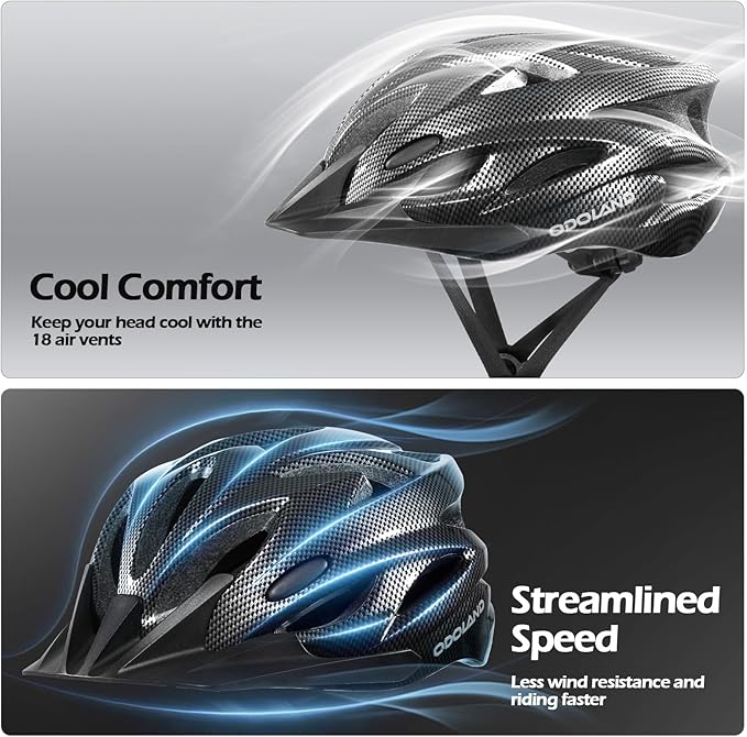 Odoland Adult Bike Helmet and Cycling Sunglasses Set for Men & Women, Safety Certified Bicycle Helmet with UV Protection Glasses for Mountain, Skating, Road, City Commuting & Outdoor Riding