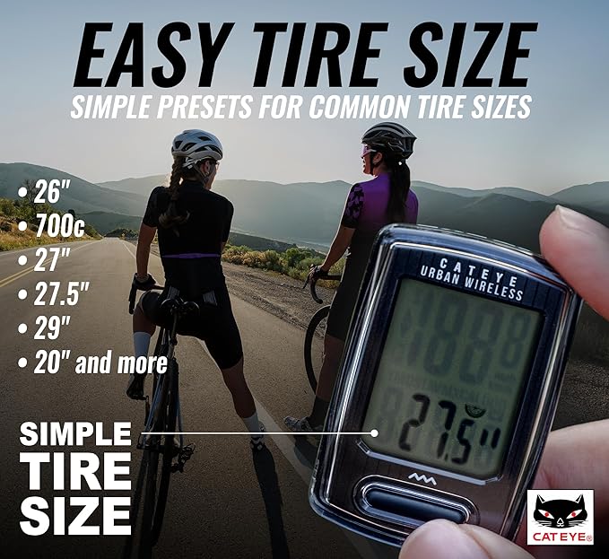 CATEYE Urban Wireless Bike Computer – Analog Speedometer & Odometer with Calorie Tracking, FlexTight™ Mount, Auto Start/Stop, Programmable Odometer & Easy Setup for All Bikes