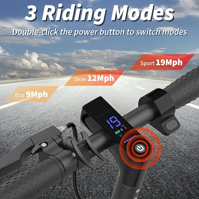 Folding Electric Scooter for Adults with Seat- 19MPH & 21-Mile Range, 350W Motor, 8.5" Solid Tires with App Control & Dual Brake System - UL2272 Certified Commuter E-Scooter