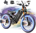 eAhora 2026 Romeo Pro3/2 50/46Mph Ebike 5600/4000W Dual Motor 200+Miles Electric Bike for Adults, 52V/70Ah 60V/80Ah Long Range 26 * 4.0" Fat Tire Full Suspension Electric Mountain Bike