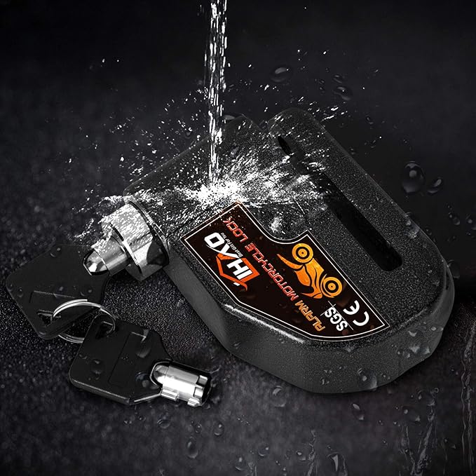 LIHAO Motorcycle Disc Lock, Anti-Theft Waterproof Disc Brake Alarm Lock for Motorbike Scooter