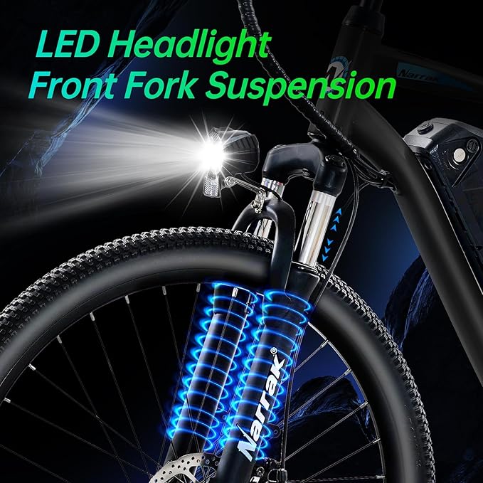 Electric Mountain Bike for Adults 26" Step-Over/Thru Commuter Ebike for Men Women, 540W/1100W Peak Motor, 374Wh/500Wh Removable Battery,7-Speed
