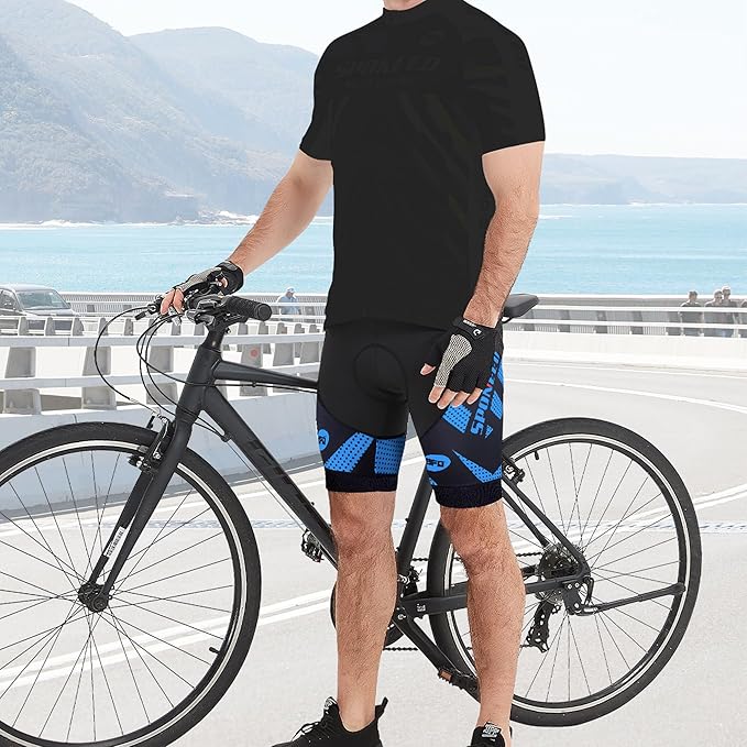 sponeed Men's Cycling Shorts Padded Bicycle Riding Pants Bike Biking Clothes Cycle Wear Tights