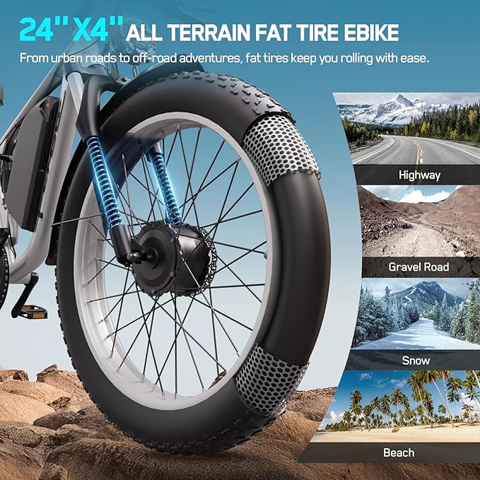 6000W Electric Bike for Adults, 45MPH Dual Motor Ebike, 60V 1200WH E Bike, 100 Miles Bicycle, Full Suspension, Dual Hydraulic Disc Brake Ebike, Charge Voltage 67.2V, Brake/Turn Signal
