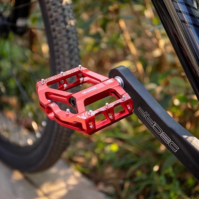 Road/Mountain Bike Pedals -Non-Slip Bicycle Flat Pedals Aluminum 9/16" - 3 Sealed Bearing Lightweight Platform Pedals for Road Mountain BMX MTB Bike