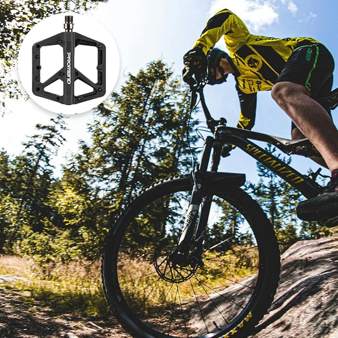 Mountain Bike Pedals - Durable Nylon DU Bearing Platform Pedals for MTB and BMX