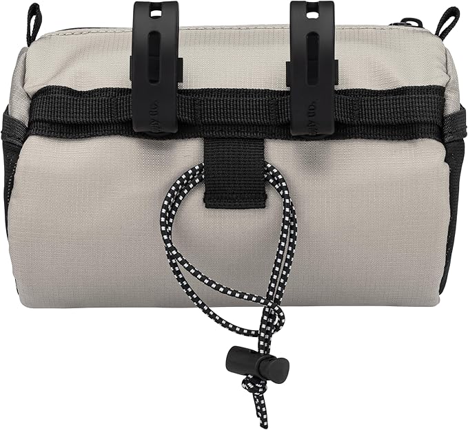 Handlebar Bike Bag – Water-Resistant Hard Shell with Quick-Access Zipper, Side Mesh Pockets, and Spacious Storage – Ideal for Cycling, Commuting, and Adventure Rides (Smoke Gray)
