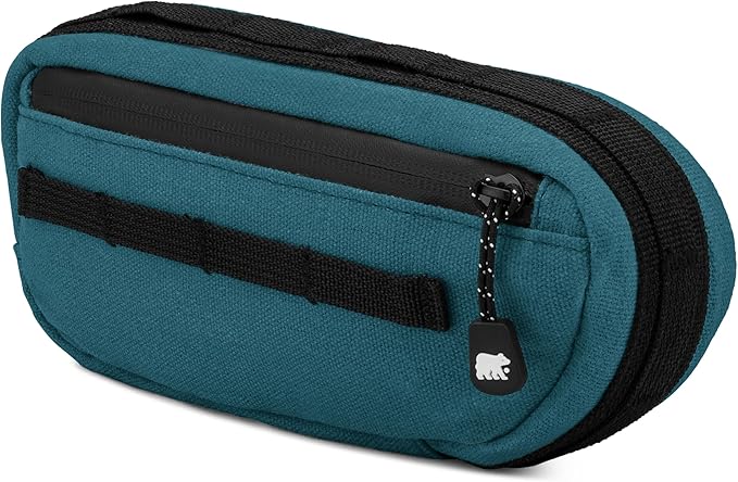 Waxed Canvas Frame Bag – Waterproof Zippers, Dual Storage Compartments, Adjustable Straps – Fits All Frame Sizes, Perfect for Cycling, Commuting, and Adventure Rides (Navy Blue)