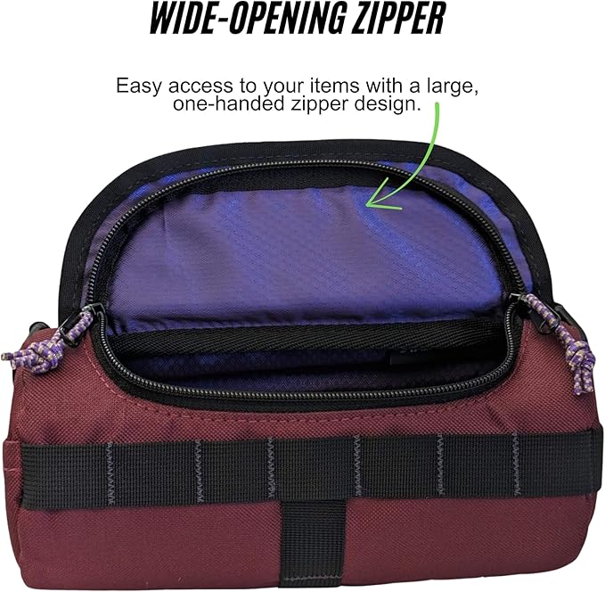 Handlebar Bag (For The Zin) | 2 Liter Capacity | Spacious Bike Bag w/ 2 Extra Long Buckle Straps & 1 Hook-and-Loop Strap | Water Resistant Front Basket | Bike Accessories | Made in USA