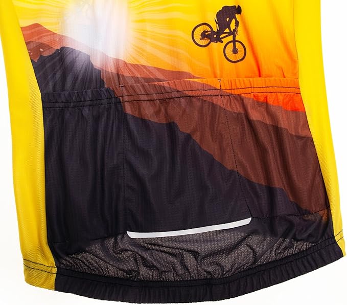 Men's Cycling Jerseys Tops Biking Shirts Short Sleeve Full Zipper Bike Clothing