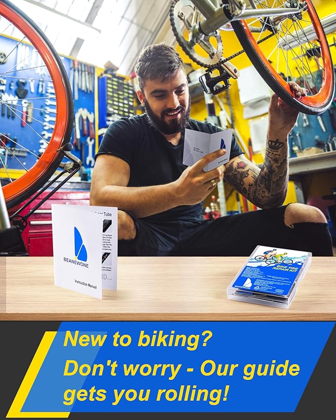 Bike Tire Repair Kit, Bicycle Inner Tube Patch Kit – Portable Case for Bicycle, Motorcycle & Inflatable Tubes