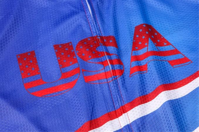 Cycling Jerseys Men Bicycle Short Sleeve Summer Shirt Bike Biking Tops Riding Clothing Flag