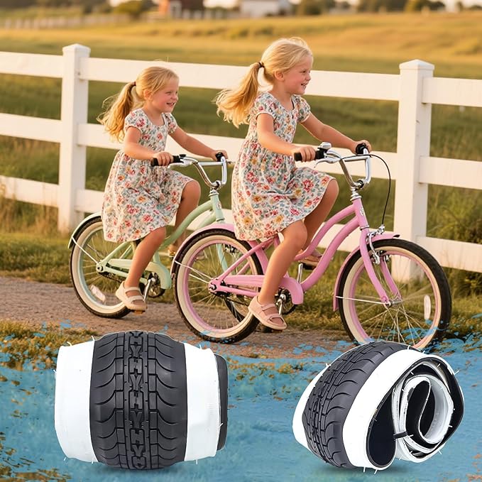SIMEIQI 26x2.35 20x2.35 Inch Cruiser Beach Bike Tire Black White Wall or Brown Cream Wall Folding Replacement Bicycle Tire for Hybrid City Commuter Trail
